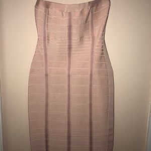 Herve Leger tube top dress in pink